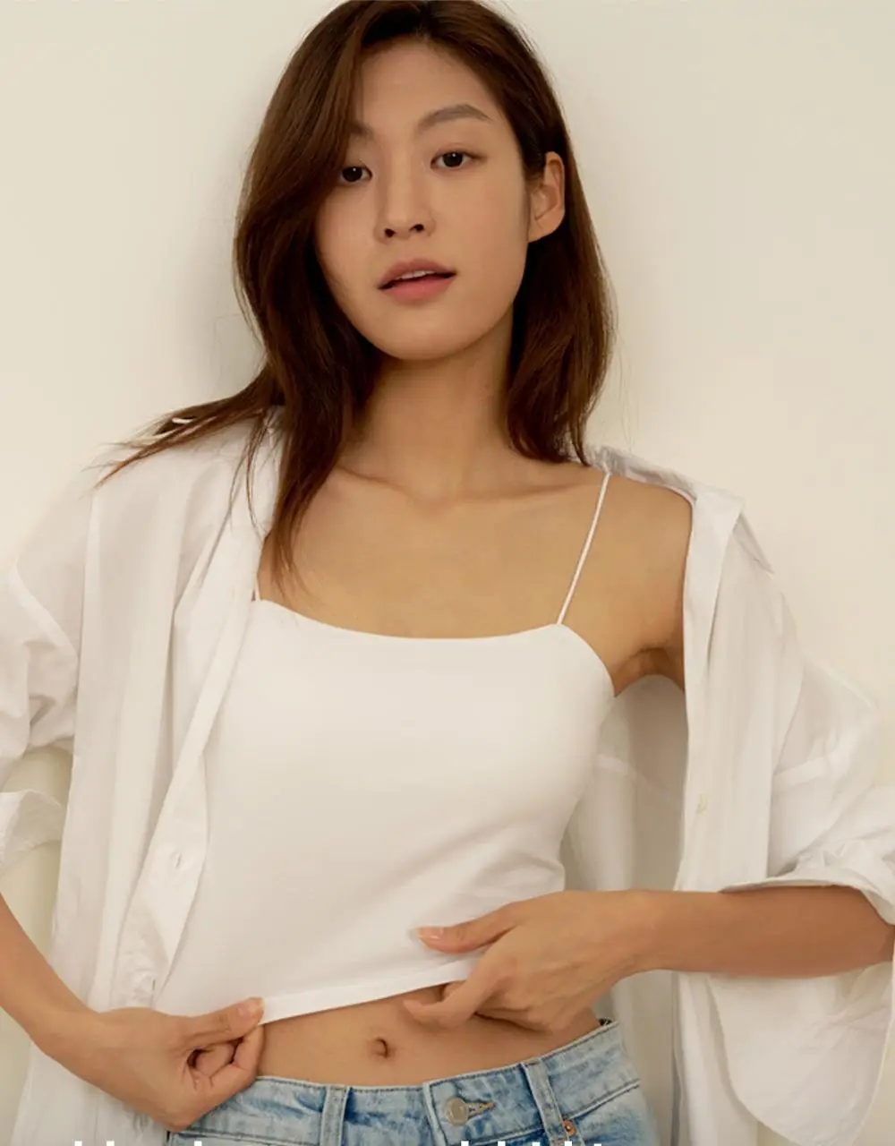 [류혜영 PICK] 마른파이브 날마다 모달 코튼 캡내장 크롭 얇은 끈 나시 FREE,XL (블랙) 상세페이지 7